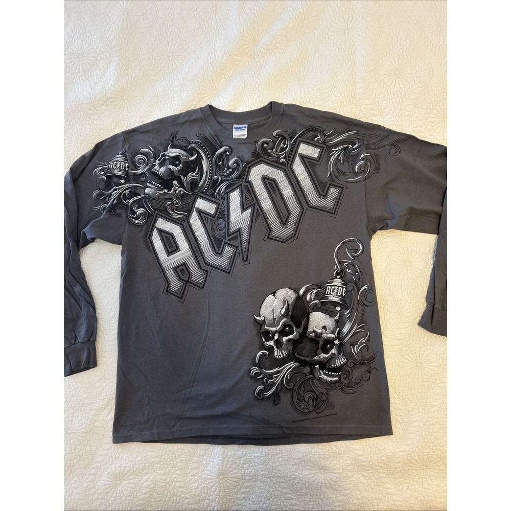 AC⚡️DC Liquid Blue design On Ultra Cotton Golden  T-Shirt Mens XL 2013